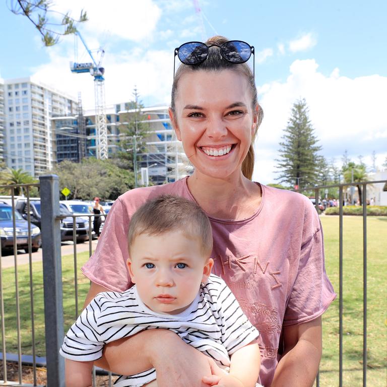 Hayley Hewitt with Marcus Rogers (6 months) Photo: Scott Powick Newscorp