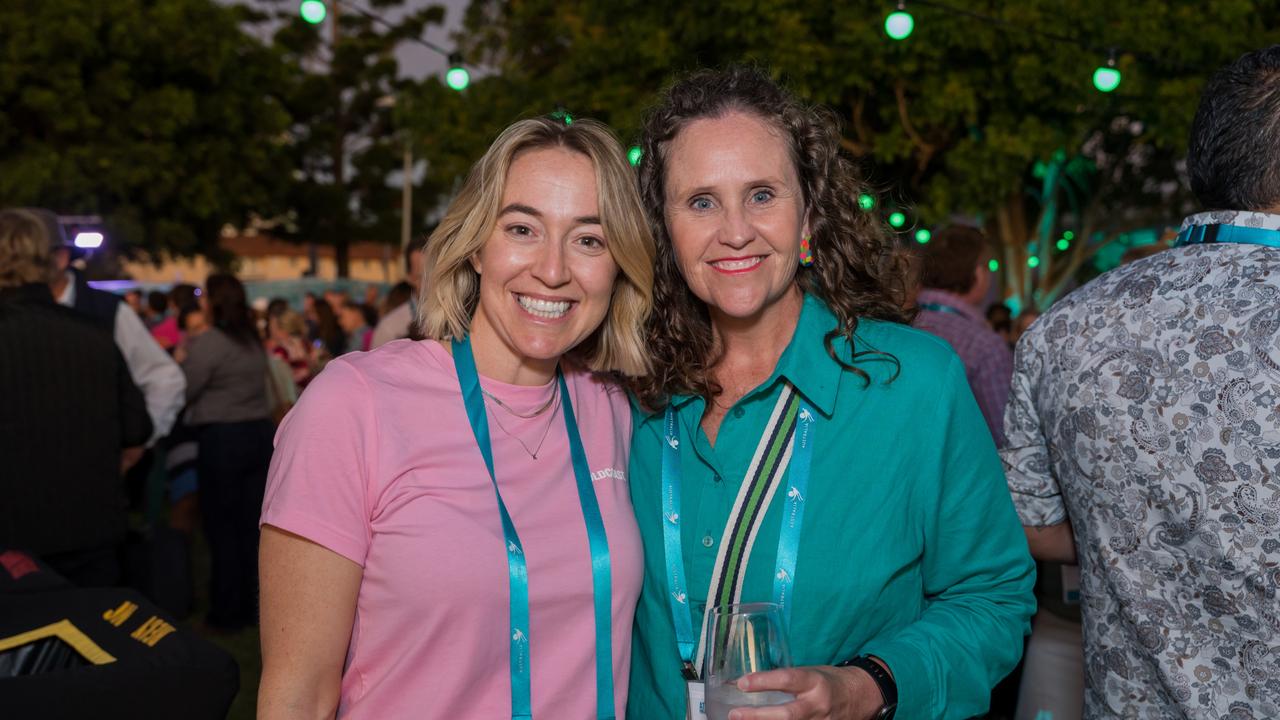 Kirsty Lucas and Katie Mills for The Pulse at the Australian Tourism Exchange at the Gold Coast Convention and Exhibition Centre, May 4 2023. Picture: Steven Grevis