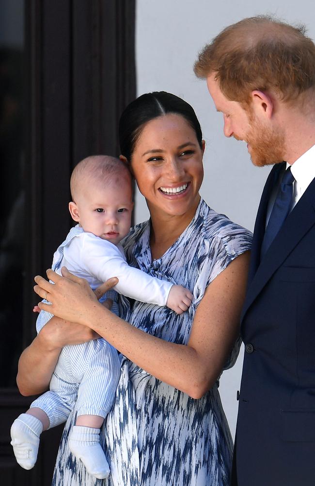 Meghan and Prince Harry with baby Archie during their South Africa royal tour. Photo: Toby Melville