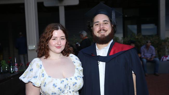 Ruby Thompson and Erik Tischer celebrate graduation. Picture: Alan Barber