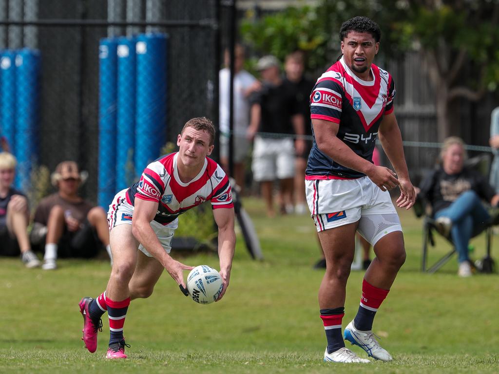 Jaxson Allen from dummy-half from a Kanaan Magele play the ball. Picture: Adam Wrightson Photography