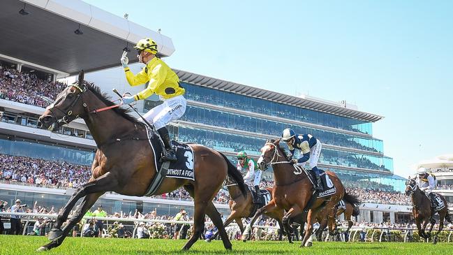 Without A Fight winning the 2023 Melbourne Cup.