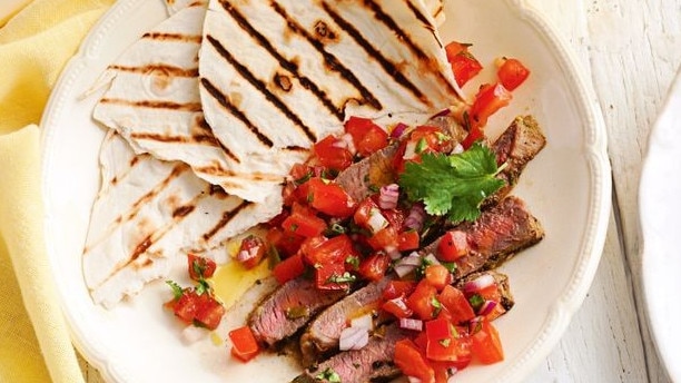 Carne asada with pico de gallo. Picture: taste.com.au