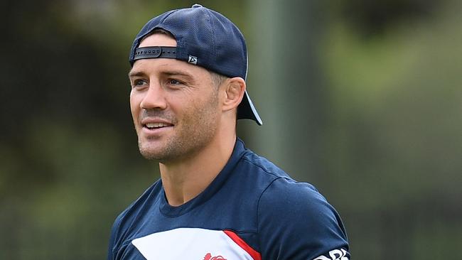 Sydney Roosters' Cooper Cronk during a training session in Sydney, Monday, March 5, 2018. The NRL Season gets underway this Thursday with round 1. (AAP Image/Dean Lewins) NO ARCHIVING