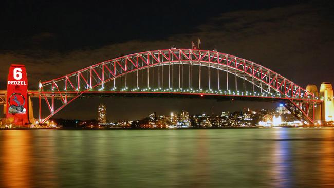 The barrier draw for Saturday’s The Everest will be projected on to the Sydney Harbour Bridge on Tuesday night. Picture: Supplied