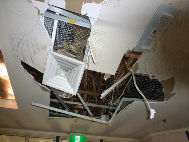 A supplied photo of damage to the Parkville youth justice centre.