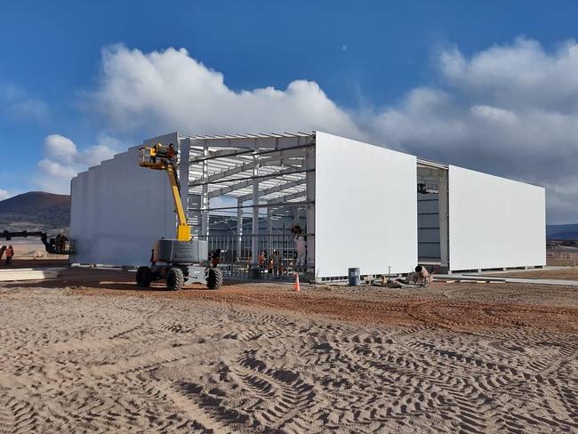 Lake Resources building a warehousing for its Kachi lithium extraction demonstration plant. Picture - Supplied