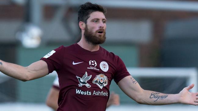 SYDNEY, NSW - APRIL 7: APIA Leichhardt striker Chris Payne in the FNSW NPL1 Men's between APIA Leichhardt Tigers and Rockdale City Suns at Lambert Park (Photos: Damian Briggs/FNSW)