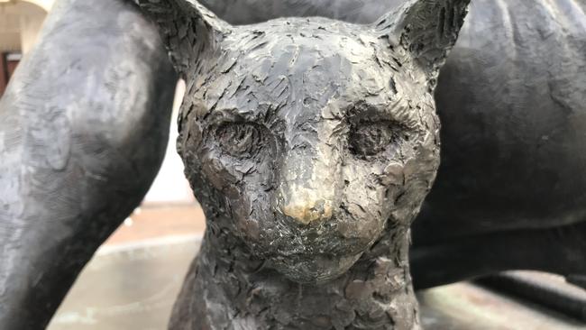 A statue of Matthew Flinders’ cat, Trim. If we really want to make the latter day Endeavour journey more authentic, a feline should be on board. Picture: Bernard Humphreys