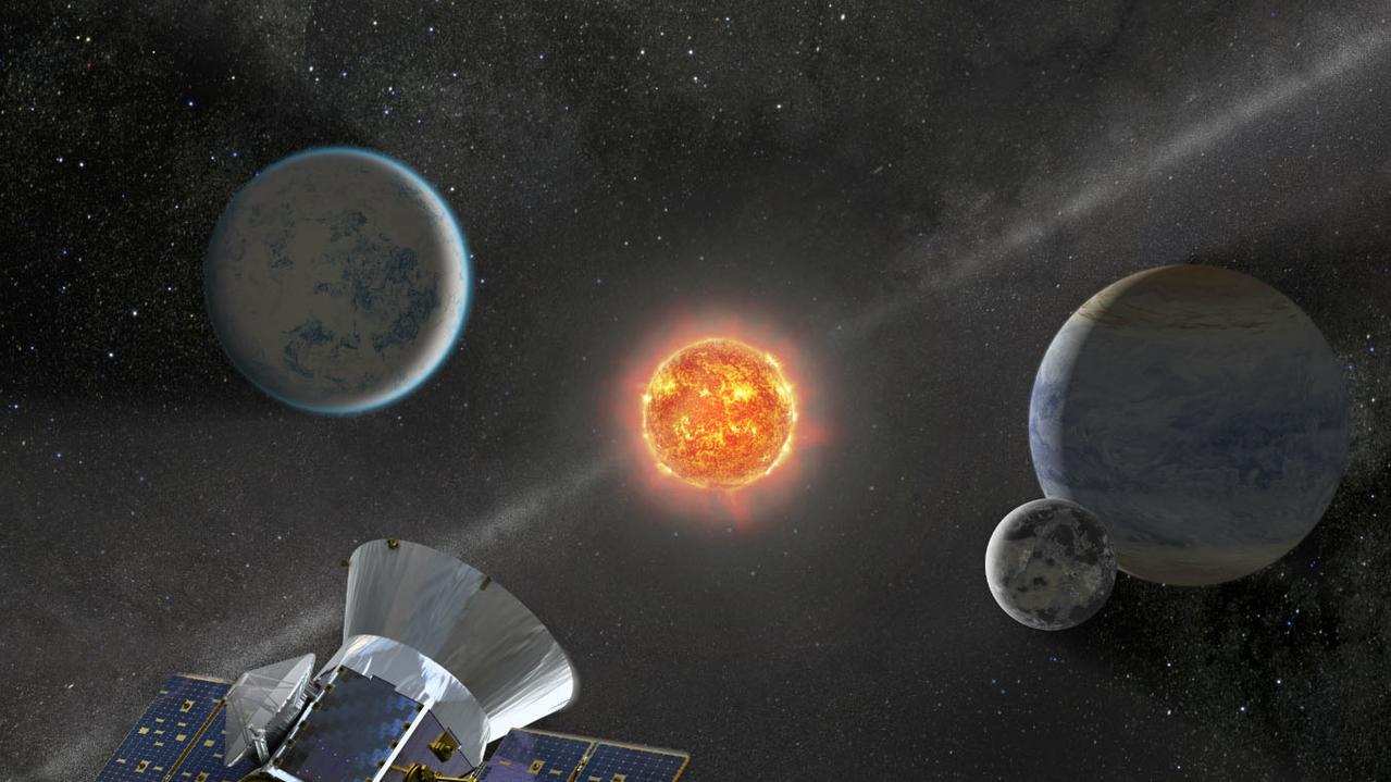 NASA artist's illustration of its TESS system launched in 2018 which has taken millions of images of exoplanets. Picture: NASA/AFP