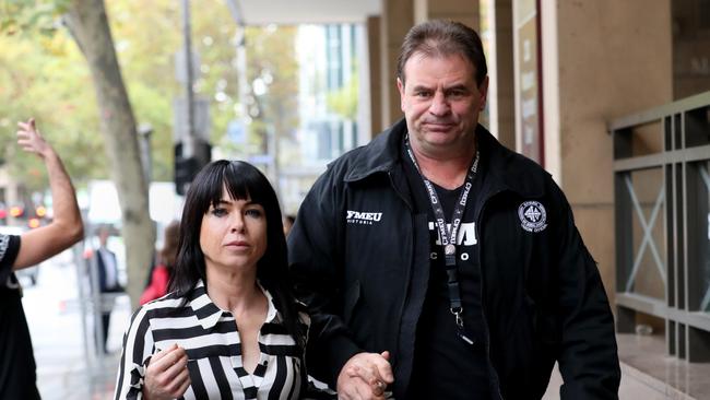 07/05/2018 CFMEU official John Setka and wife Emma Walters leaving Melbourne Magistrates Court.  Picture David Geraghty / The Australian.