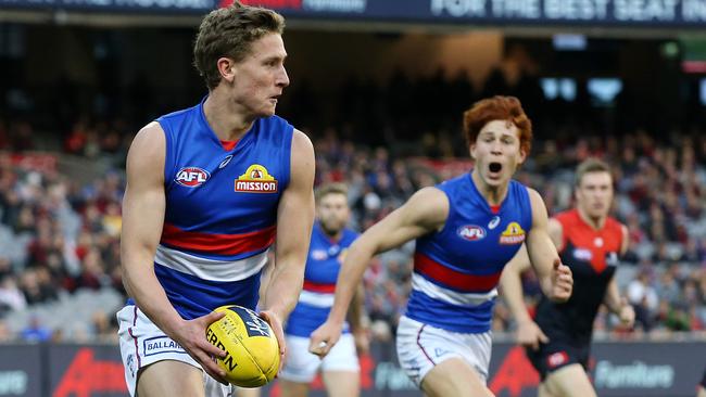 Aaron Naughton in action for the Western Bulldogs. Picture: Michael Klein