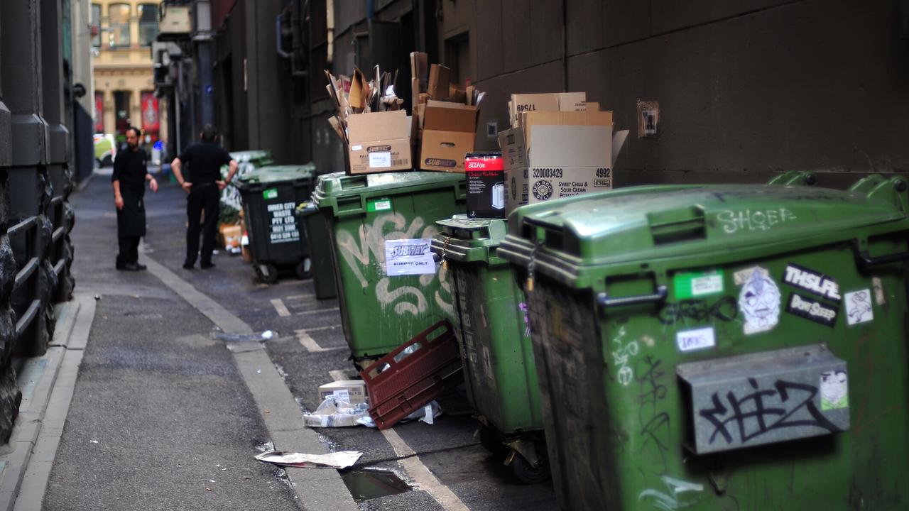 Hundreds of CBD businesses are set to be slugged up to $401 by Town Hall in a move that has been labelled “a bin tax by stealth”. Picture: Supplied