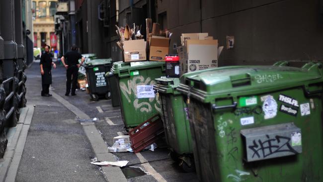 Hundreds of CBD businesses are set to be slugged up to $401 by Town Hall in a move that has been labelled “a bin tax by stealth”. Picture: Supplied
