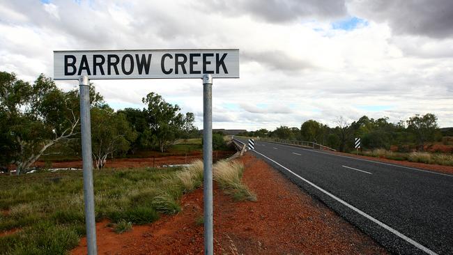 Sign for Barrow Creek on the Stuart Highway.