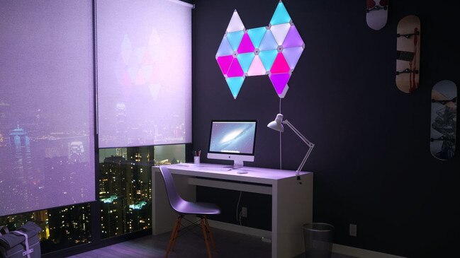 The Nanoleaf Triangle Starter Kit is a set of smart lights that can be controlled with a phone app.