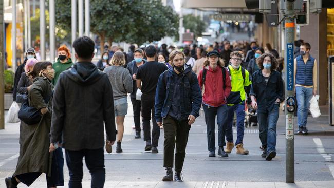 Crowds have returned to Bourke Street Mall. Picture: Mark Stewart.