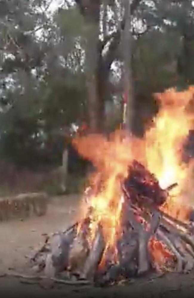 Mr Fahey said he was standing in front of a sacred fire on his Facebook livestream video.