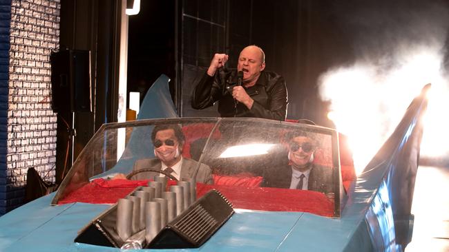 Billy Brownless arrives on the set of The Footy Show Grand Final Eve in 2020. Picture: Fiona Hamilton/Channel 9