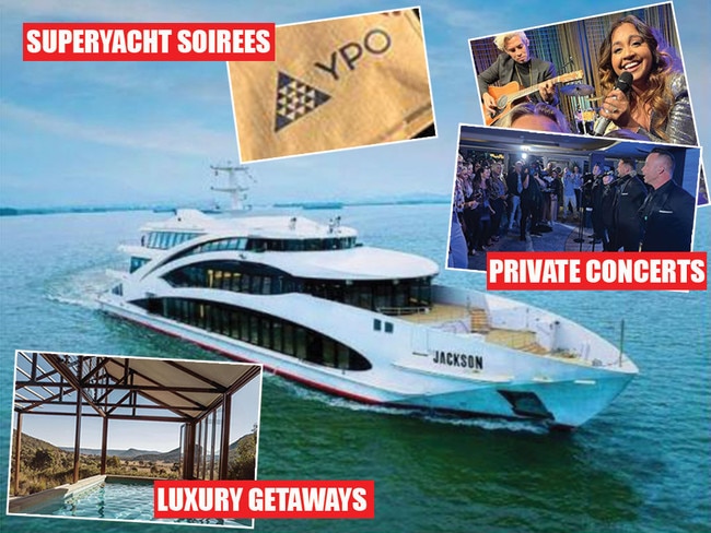 Private concerts, Superyacht soiriess, luxury retreats: all are the domian of the Younf Presidents Association. Pictures: Supplied