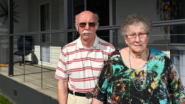 Irene and David Axup outside their daughter's granny flat in Mornington. Picture: Penny Stephens