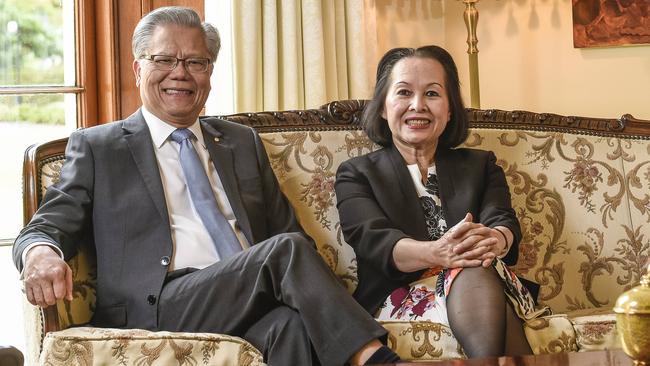 SA Governor Hieu Van Le and wife Lan Le. Picture: Roy VanDerVegt