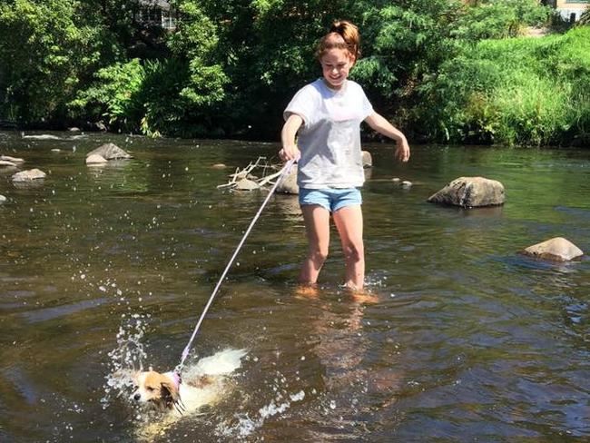 Reen Lidden's daughter Sophie, 12, with Rosie the papillon.