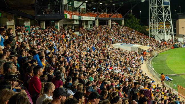 Fans swarmed to TIO Stadium for the blockbuster NRL match between Parramatta Eels and Brisbane Broncos. Pic: Pema Tamang Pakhrin