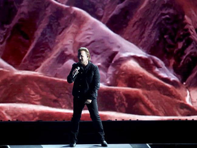 Bono of U2 performs at Mt Smart Stadium in Auckland, New Zealand. Picture: Getty