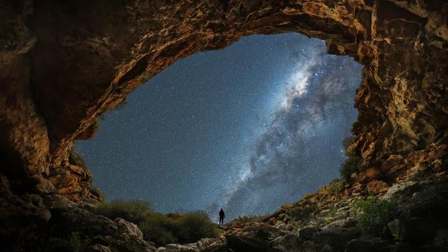 Starry starry night: view from a cave in the Nullarbor heartland. Picture: Stefan Eberhard