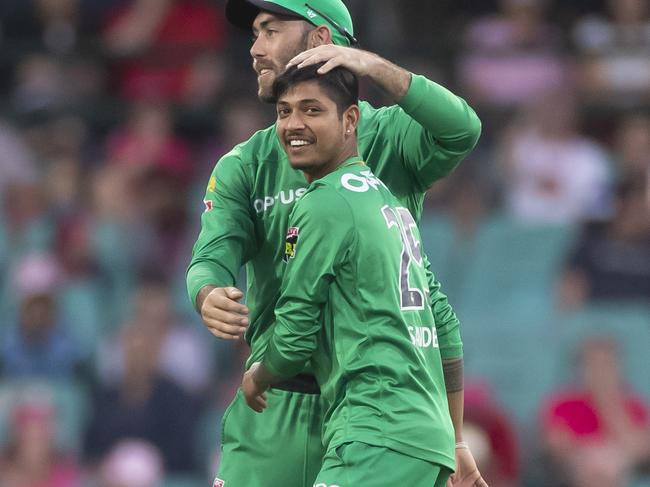 Hobart Hurricanes bowler Sandeep Lamichhane. Picture: AAP