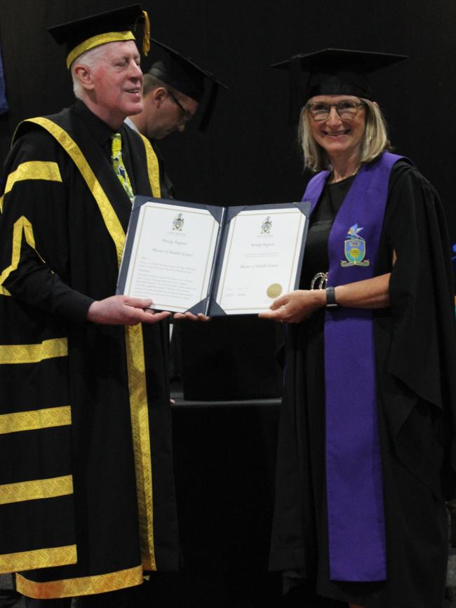 Wendy Augutis graduated with a Master of Applied Science at the CQUniversity graduation ceremony in Bundaberg on December 14, 2023.