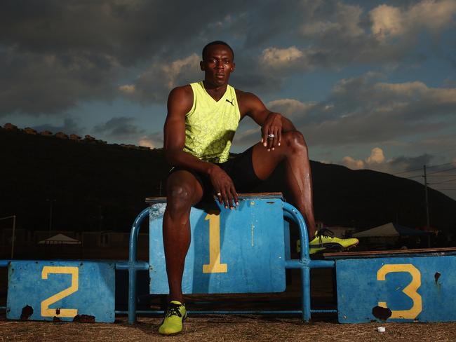 Usain Bolt of Jamaica poses for a portrait during a training feature at the National Stadium on April 6, 2009 in Kingston, Jamaica. Picture: Getty
