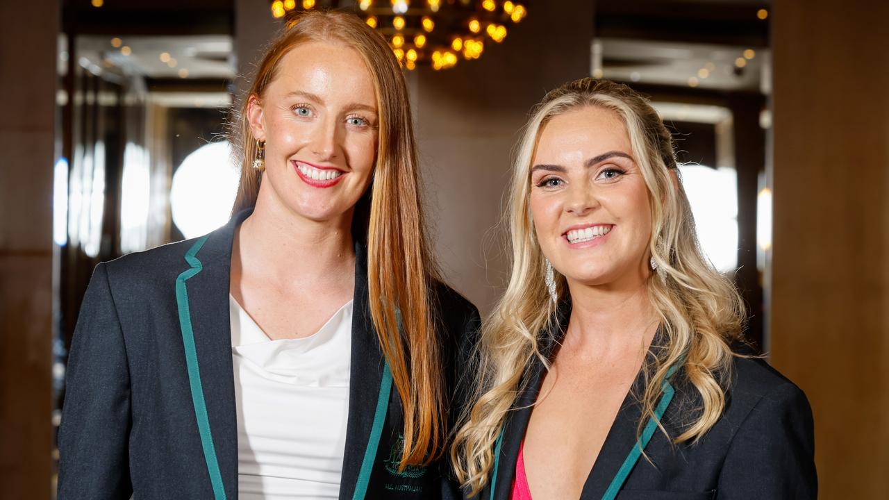 Irish products, Geelong’s Aishling Moloney and Fremantle’s Aisling McCarthy, were All-Australian selections in 2024. Picture: Dylan Burns/AFL Photos via Getty Images.