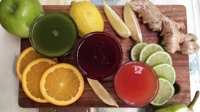 Cold pressed in house: fresh juices from Mudjira Village Eatery.