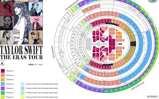 A map shows the partially obstructed seats that will be available at the MCG.