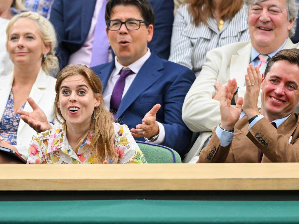 Princess Beatrice of York and Edoardo Mapelli Mozzi attend day nine of the Wimbledon Tennis Championship. Picture: Karwai Tang/WireImage