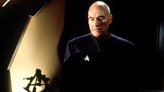 Patrick Stewart in Star Trek: Insurrection.