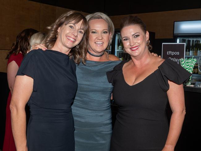 Amanda Bishop, Tina Sander and Vicki Smith at Mackay Mayor's Charity Ball Saturday 10 May 2025 Picture: Michaela Harlow