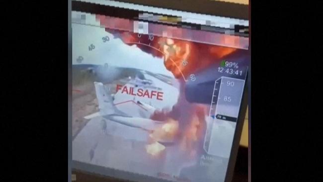 A video released by the Ukrainian Secret Services on June 1, 2025 shows what they say are several aircraft on fire on Belaya air base in eastern Siberia, more than 4,200 kilometres from Ukraine. Picture: AFP.