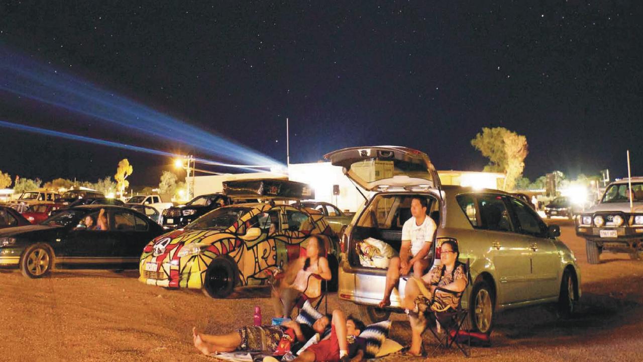 Patrons at the Coober Pedy Drive-In.