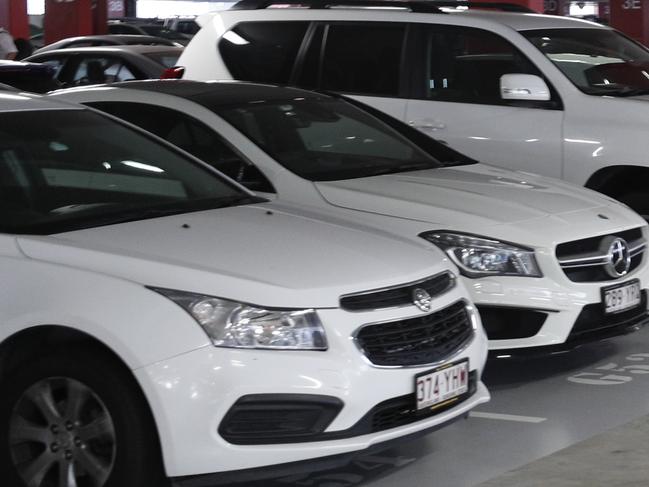 Airport parking at Brisbane domestic terminal.  Pic Peter Wallis