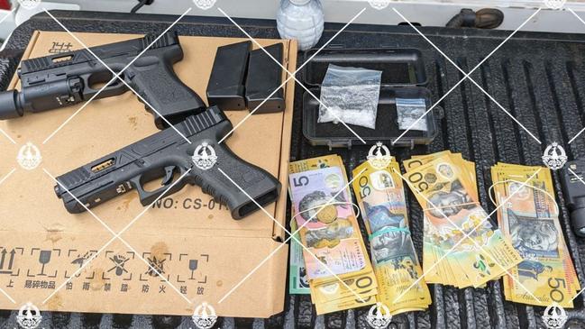 NT Police have seized drugs, cash and weapons following a traffic stop in Darwin.