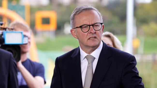 Labor leader Anthony Albanese admitted he ‘made a mistake’ when he was stumped over the unemployment and cash rate figures. Picture: Toby Zerna