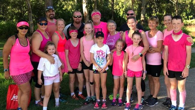 Beth Eden, third from right, with her family at a Parkrun event.