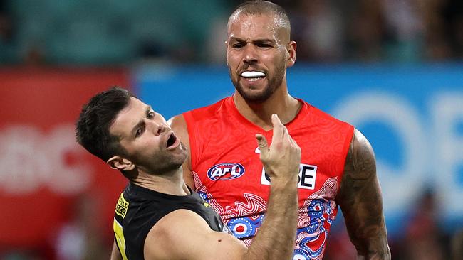 Lance Franklin is challenging his ban for striking Trent Cotchin. Picture: Phil Hillyard