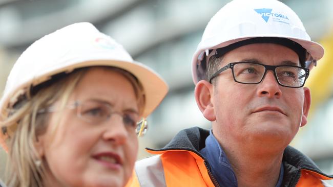 Premier Daniel Andrews and Public Transport minister Jacinta Allan. Picture: AAP