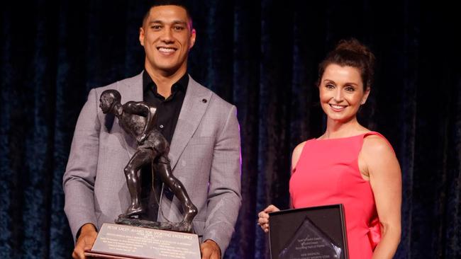 Gold Coast 2022 Sport Star of the Year Award winner Jai Opetaia with Her Medical Principal, Donna Tanchev. Picture: Supplied