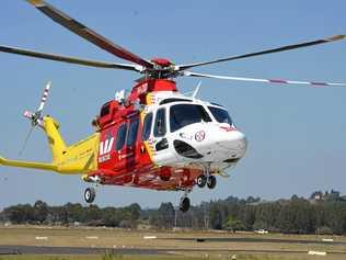 Westpac Lifesaver Rescue Helicopter were tasked to Tyalgum to assist. Picture: Marc Stapelberg