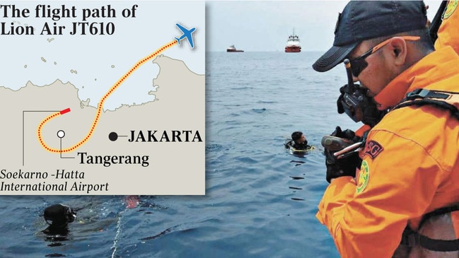 The flight path of Lion Air JT610